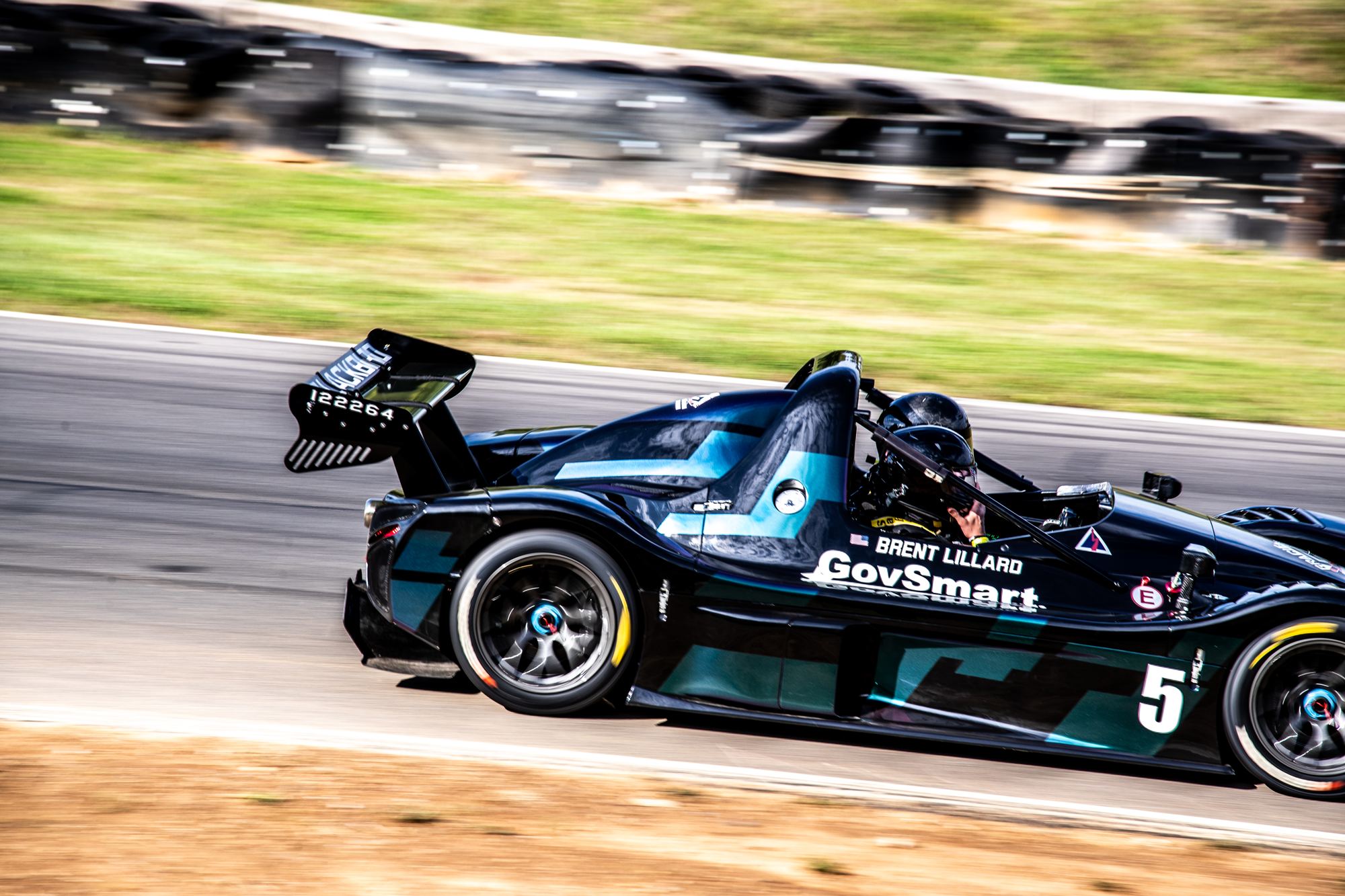 Brent Lillard's GovSmart Radical, number 5, on track at Summit Point Motorsports Park